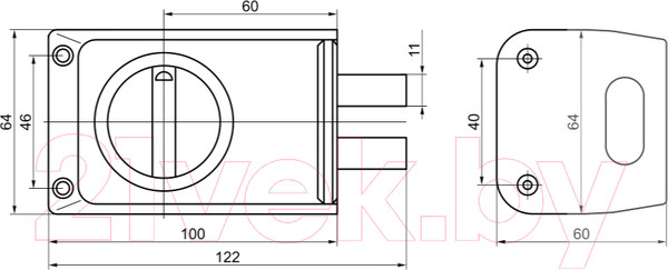 Изображение товара Замок накладной ПроСам Полимер ЗНД-1А/Д / 88300