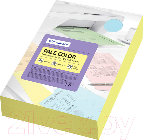 Изображение товара Бумага OfficeSpace Pale Color А4 / 356859 (500л, желтый)