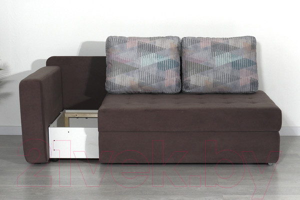 Изображение товара Тахта DiArt Студент левая (велюр Inside Grey/Ultra Stone)