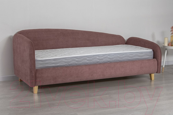 Изображение товара Кровать-тахта DiArt Альба 0.9 левая (велюр Happy 315/ножки светлые)