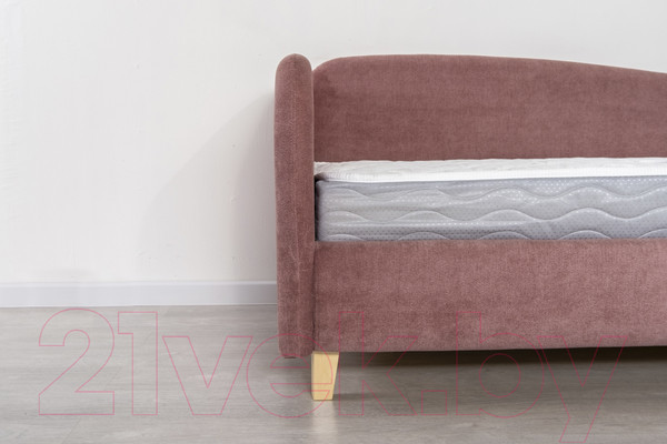 Изображение товара Кровать-тахта DiArt Альба 0.9 левая (велюр Happy 315/ножки светлые)