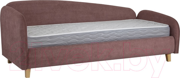 Изображение товара Кровать-тахта DiArt Альба 1.2 левая (велюр Happy 315/ножки светлые)