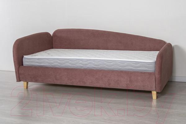 Изображение товара Кровать-тахта DiArt Альба 1.2 левая (велюр Happy 315/ножки светлые)