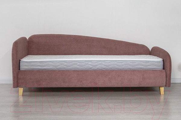 Изображение товара Кровать-тахта DiArt Альба 1.2 левая (велюр Happy 315/ножки светлые)