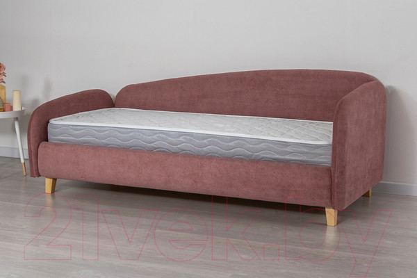 Изображение товара Кровать-тахта DiArt Альба 1.2 правая (велюр Happy 315/ножки светлые)