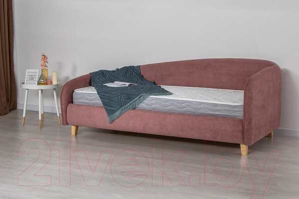 Изображение товара Кровать-тахта DiArt Альба 1.2 правая (велюр Happy 315/ножки светлые)