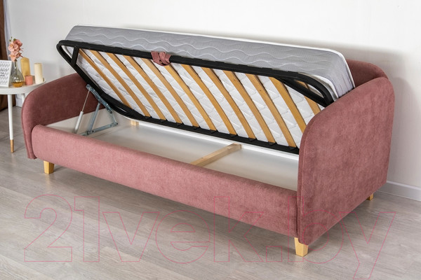 Изображение товара Кровать-тахта DiArt Альба 1.2 правая (велюр Happy 315/ножки светлые)