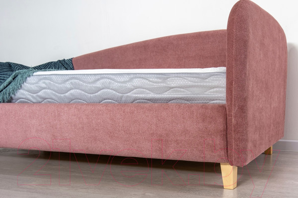 Изображение товара Кровать-тахта DiArt Альба 1.2 правая (велюр Happy 315/ножки светлые)