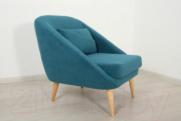 Изображение товара Кресло мягкое DiArt Каприз 1П (велюр Ultra Atlantic/ножки светлые)