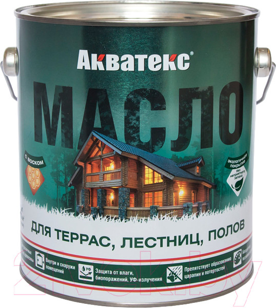 Изображение товара Масло для древесины Акватекс Для террас, лестниц, полов (2.5л, бесцветный)