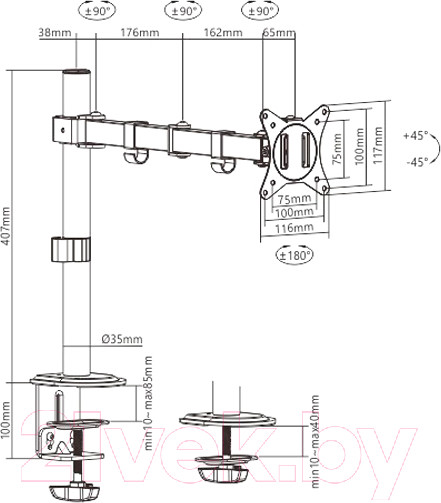 Изображение товара Кронштейн для монитора Gembird MA-D1-01