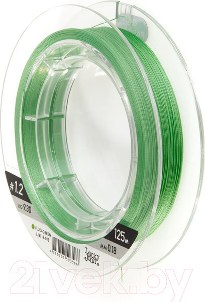 Изображение товара Леска плетеная Lucky John Vanrex x8 Braid Fluo Green 125/018 / LJ4118-018