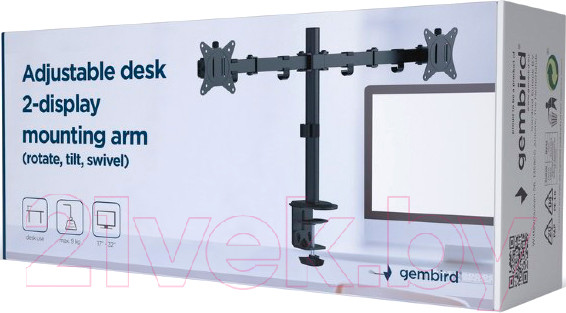 Изображение товара Кронштейн для монитора Gembird MA-D2-01
