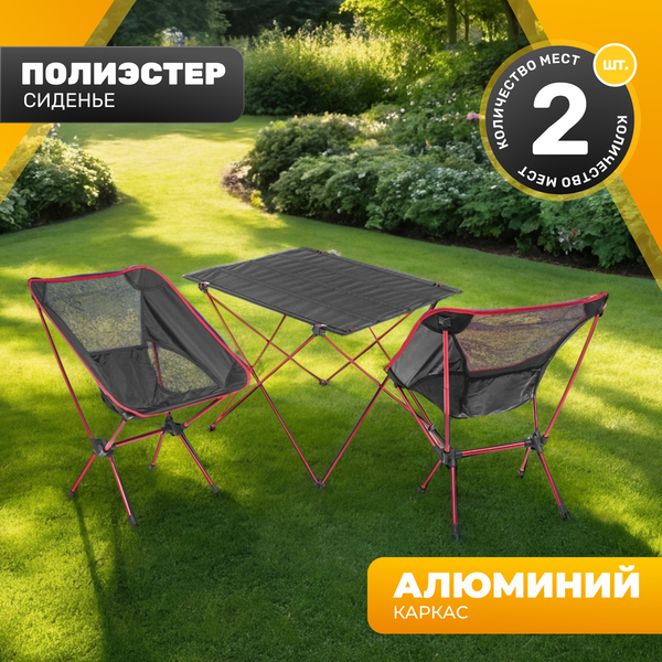 Изображение товара Комплект складной мебели Sundays ZC-CT005/ZC-CC012-1 (черный)