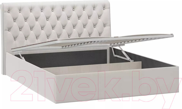 Изображение товара Двуспальная кровать ТриЯ Скарлет универсальная тип 1 с ПМ и заглушиной 160x200 (велюр бежевый)