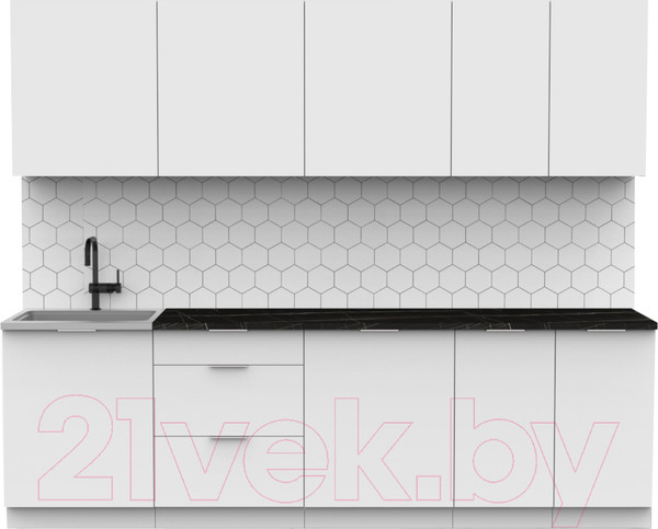 Изображение товара Кухонный гарнитур Интермебель Микс Топ-9 2.6м (белый премиум/тунис)