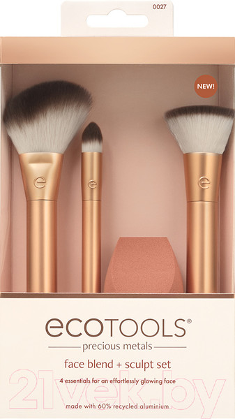 Изображение товара Набор кистей для макияжа Ecotools Precious Metals Face Blend + Sculpt Set ET2700