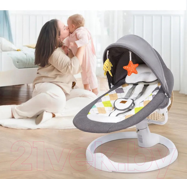 Изображение товара Детский шезлонг Nuovita Attento А1 (серый/белый)