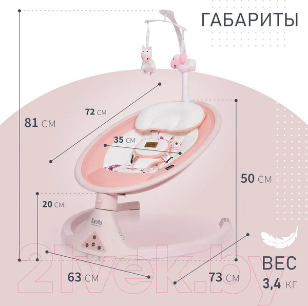 Изображение товара Детский шезлонг Nuovita Mistero MS1 (розовый)