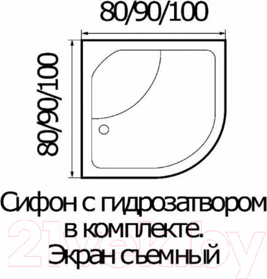 Изображение товара Душевой уголок RIVER Don 90/44 MT (с поддоном)