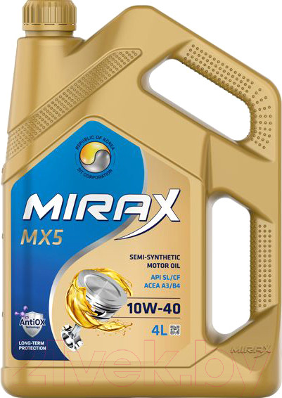 Изображение товара Моторное масло MIRAX MX5 10W40 SL/CF A3/B4 / 607023 (4л)