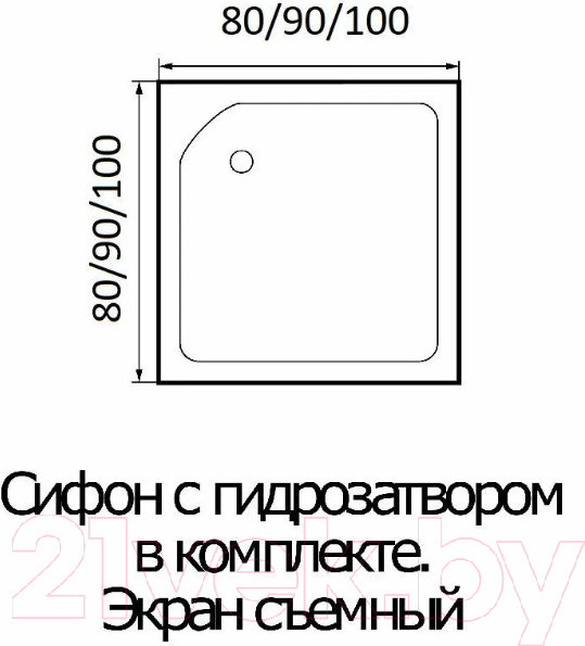 Изображение товара Душевой уголок RIVER Morava XL 90/24 MT (с поддоном)