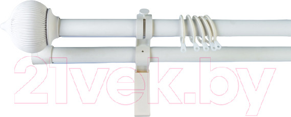 Изображение товара Карниз для штор Merry Bear Home Decor Мекка двойной (1.6м, белый матовый)