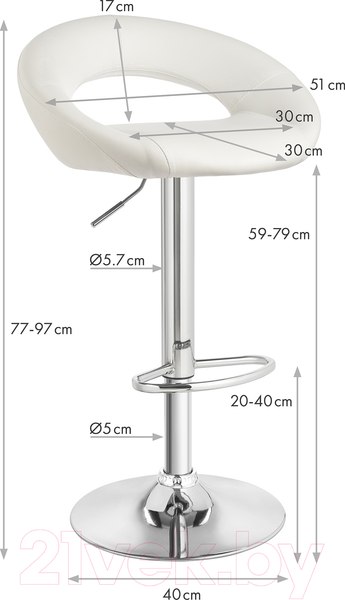 Изображение товара Стул барный Mio Tesoro Феликс BS-023 (белый/хром)