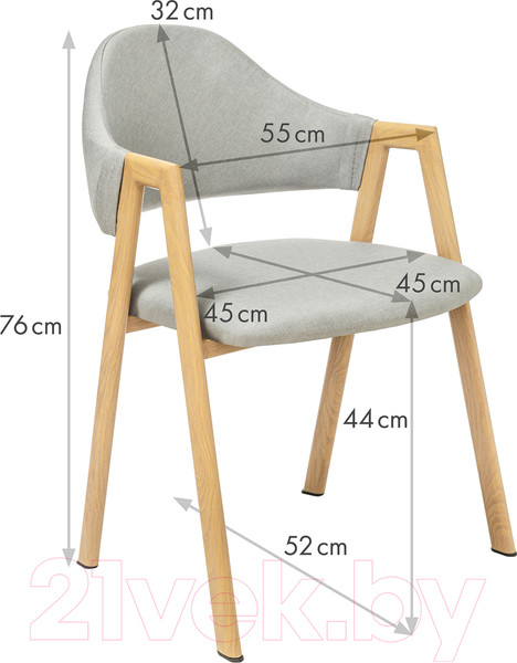 Изображение товара Стул Mio Tesoro Луна DC-048A (серый/дерево)