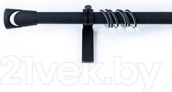 Изображение товара Карниз для штор Merry Bear Home Decor Стамбул одинарный (1.6м, черный/белый матовый)