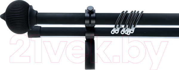 Изображение товара Карниз для штор Merry Bear Home Decor Мекка двойной (3м, черный матовый)