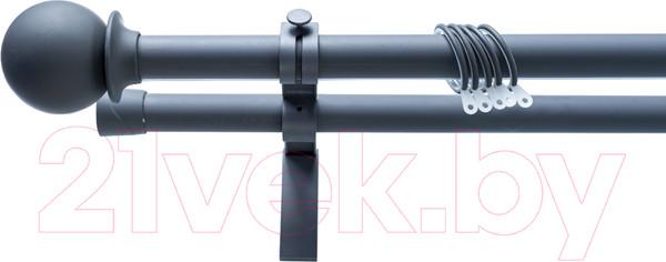 Изображение товара Карниз для штор Merry Bear Home Decor Аляска двойной (2м, серый матовый)