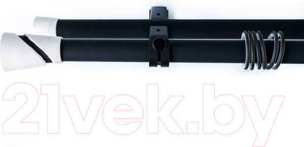 Изображение товара Карниз для штор Merry Bear Home Decor Стамбул двойной (1.6м, белый/черный матовый)