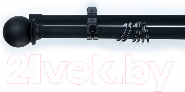 Изображение товара Карниз для штор Merry Bear Home Decor Аляска двойной (3м, черный матовый)