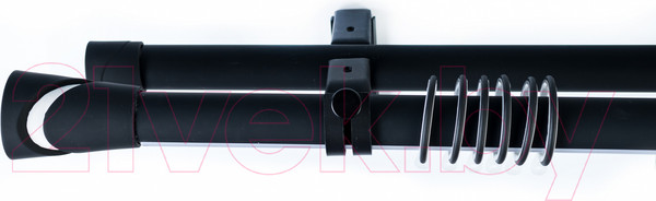 Изображение товара Карниз для штор Merry Bear Home Decor Стамбул двойной (2.4м, черный/белый матовый)