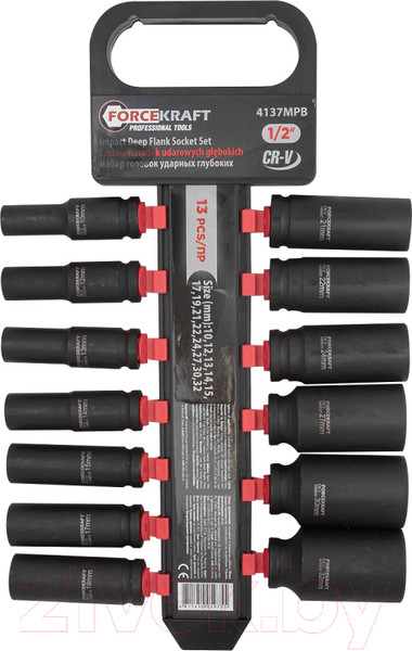 Изображение товара Набор головок слесарных ForceKraft FK-4137MPB (52543)