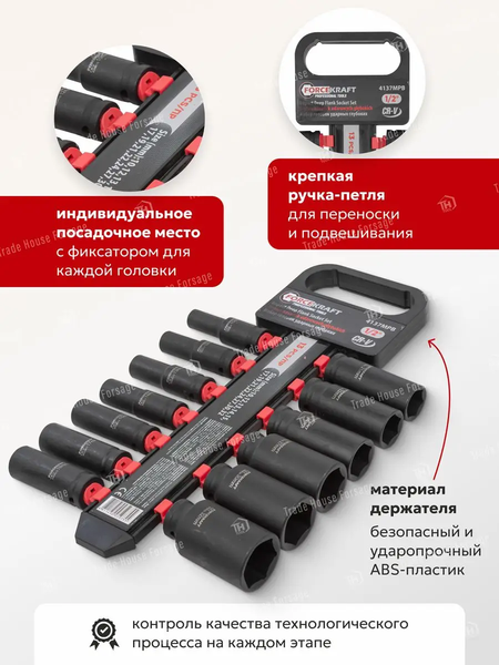 Изображение товара Набор головок слесарных ForceKraft FK-4137MPB (52543)