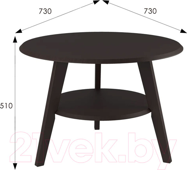 Изображение товара Журнальный столик Мебелик BeautyStyle 17 (венге/венге)