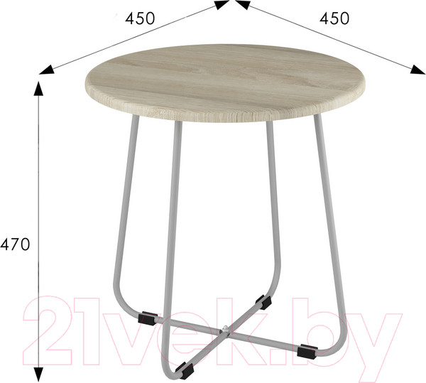 Изображение товара Журнальный столик Мебелик BeautyStyle 14 (дуб сонома/металлик)