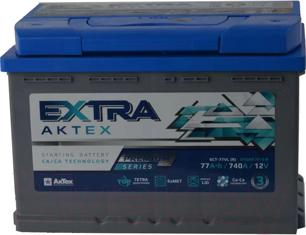 Изображение товара Автомобильный аккумулятор АкТех Extra Premium 740A L+ / ATEXP773L (77 А/ч)