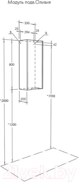 Изображение товара Шкаф для ванной Акватон Оливия подвесной (1A254703OLUGL)