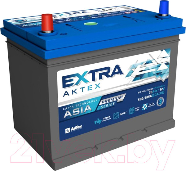Изображение товара Автомобильный аккумулятор АкТех Extra Premium JIS 530/585A L+ / ATEXPA703L (70 А/ч)