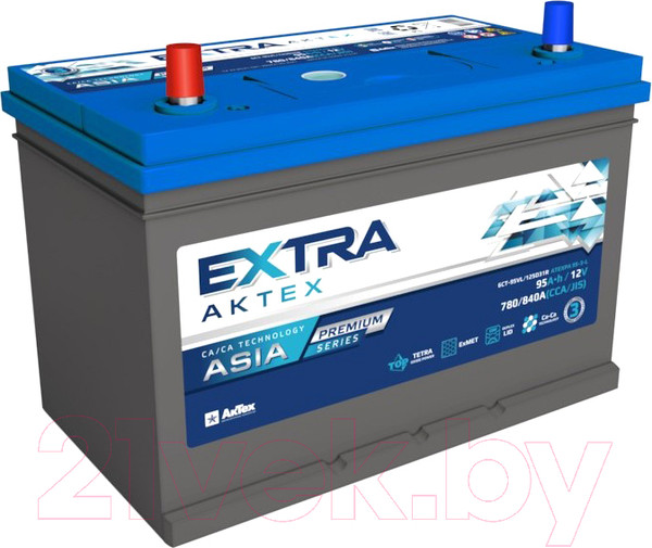 Изображение товара Автомобильный аккумулятор АкТех Extra Premium JIS 780/840A L+ / ATEXPA953L (95 А/ч)