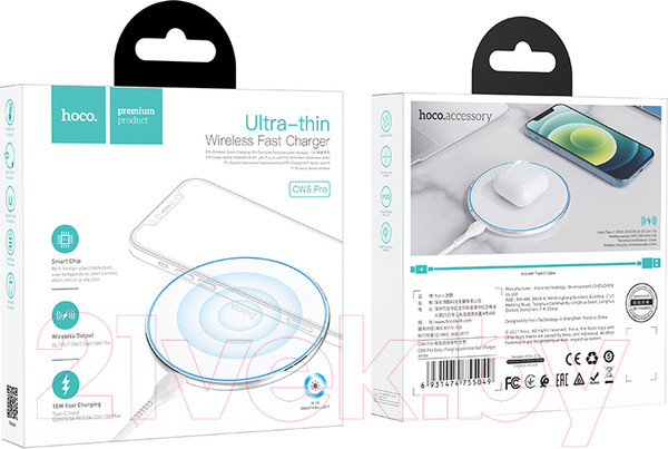 Изображение товара Зарядное устройство беспроводное Hoco CW6 (белый)