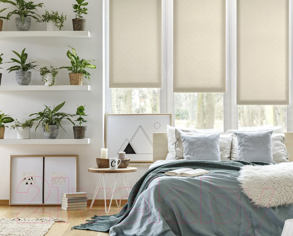 Изображение товара Рулонная штора Delfa Сантайм Лен СРШ-01 МД2404 (43x170, серый)