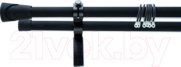 Изображение товара Карниз для штор Merry Bear Home Decor Стамбул двойной (3.0м, черный матовый)