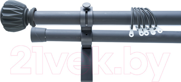 Изображение товара Карниз для штор Merry Bear Home Decor Мумбаи двойной (2.0м, серый матовый)