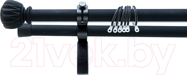 Изображение товара Карниз для штор Merry Bear Home Decor Мумбаи двойной (2.4м, черный матовый)