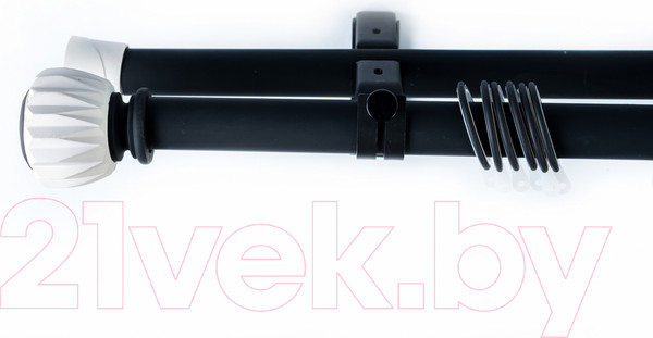 Изображение товара Карниз для штор Merry Bear Home Decor Мумбаи двойной (3.0м, белый/черный матовый)