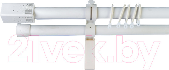 Изображение товара Карниз для штор Merry Bear Home Decor Нью-Йорк двойной (1.6м, матовый белый)